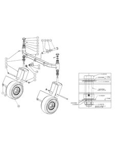 Front Caster Assembly Diagram and Parts List for M60-KW 53AI8CTX750-25-HP-OHV Cub Cadet Lawn Tractor